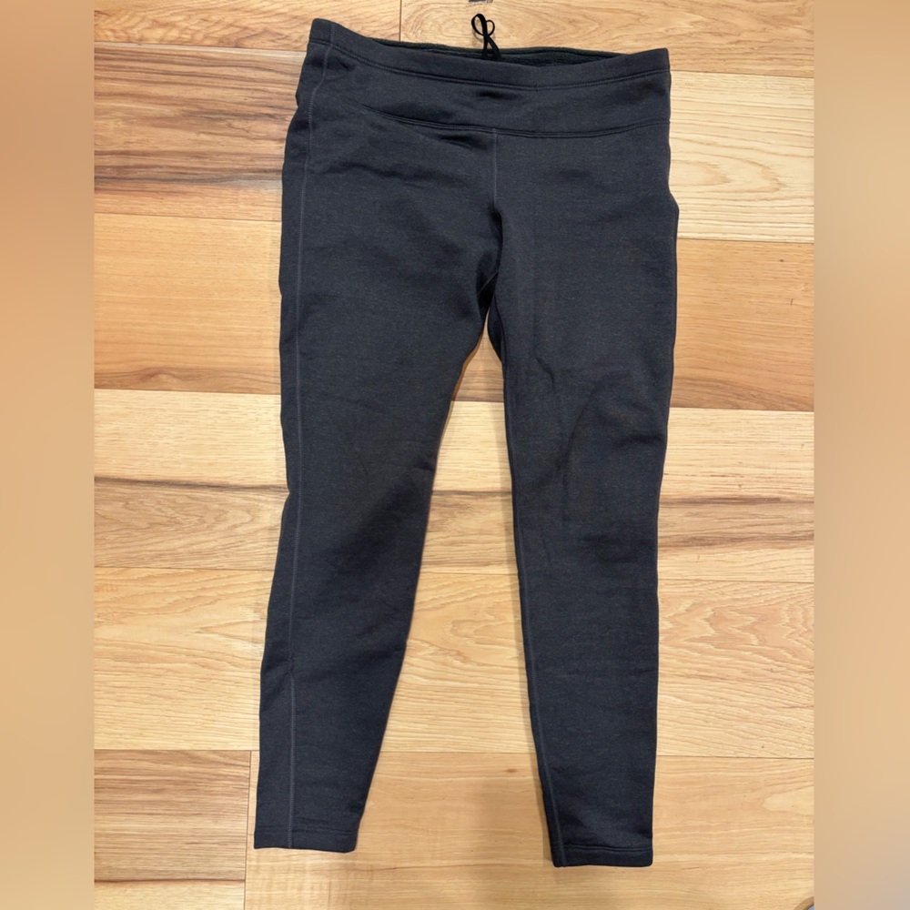 Athleta Altitude Fleece Lined High Rise Charcoal Leggings